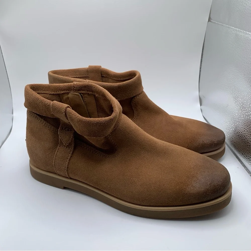 NWOB UGG Josefene Cuff Chestnut Women’s Suede Boots, New Size 10 booties 2165